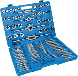 M2-M18 Metric Tap and Die Set, 110 PCS with Storage Case, Includes Rethreading Tools for External and Internal Thread Threading Wrench Industrial Hardware