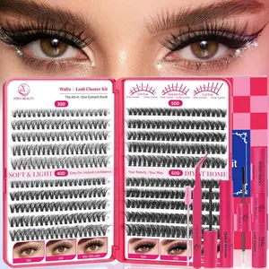 Foxy Beauty Reusable Lash Extension Kit – 480Pcs Waterproof Lashes with Long-Lasting 2-in-1 Bond & Seal, Perfect for Beginners to DIY at Home