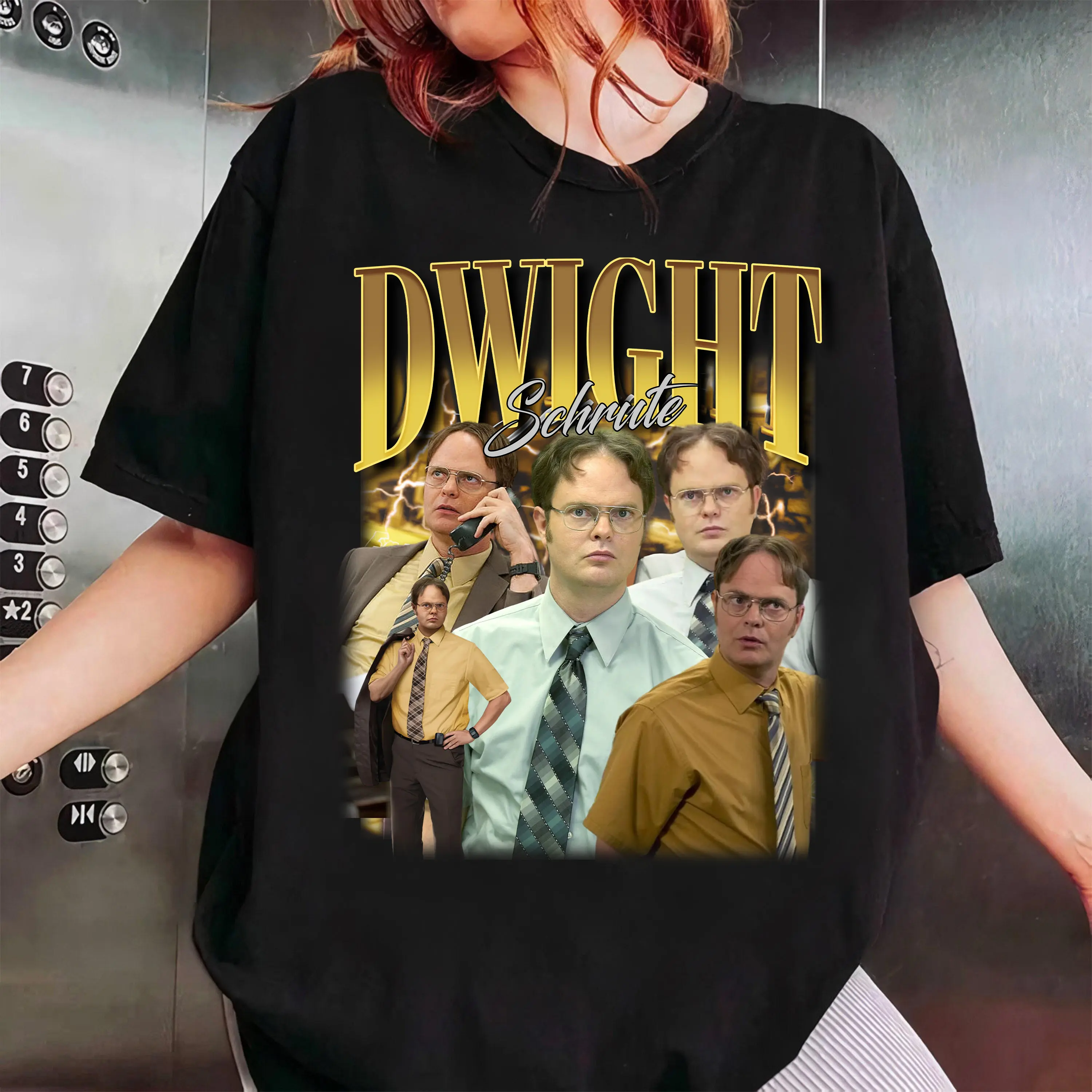Dwight Schrute T-Shirt, Funny The Office Graphic Tee Classic Cotton, Vintage Beet Farmer Inspired Shirt, Retro TV Show Fan Shirt Fabric Sleeve