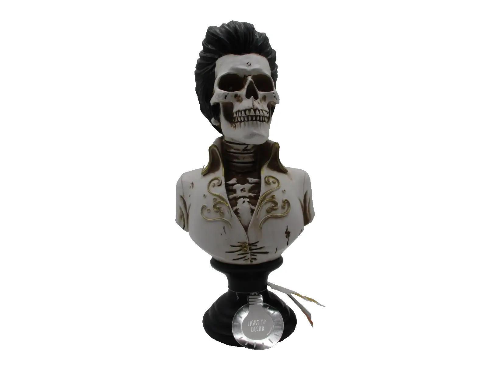 Elvis Skull BUST Light Up LED Eyes Halloween Statue New
