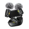 Hollyland LARK A2 Wireless Microphone with AI Auto-Limit, Built-In Batteries, Battery-Powered, Audios Compatibility, Portable for Wedding, Business Use, Comes with Storage Box