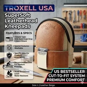 TROXELL USA SuperSoft Leatherhead Work Safety Kneepads for Home Improvement, Security & Safety Tasks