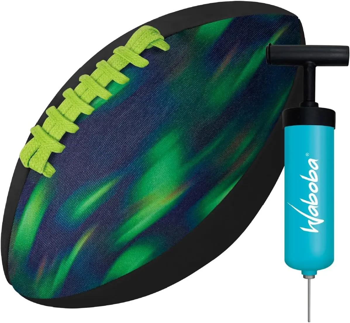 6" Waterproof Rubber-Polyester Foam Rugby Ball with Deflatable Pump, Easy Grip, for Pool-Beach Play, Ages 8+, Balls, Lightweight, Synthetic, Foam Texture, Durable Construction, Friends And Family, Beach Showdowns, Floats Like A Dream