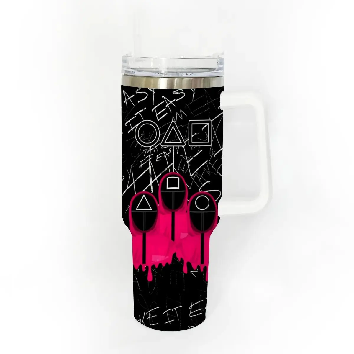 40oz Stainless Steel Tumbler, 1 Count Squid Game  Pattern Insulated Water Bottle, Stainless Steel Thermos, Stainless Steel Flask, Drinking Cup for Home Office School, Boyfriend Gift, Drinkware, Summer Cool Bottle