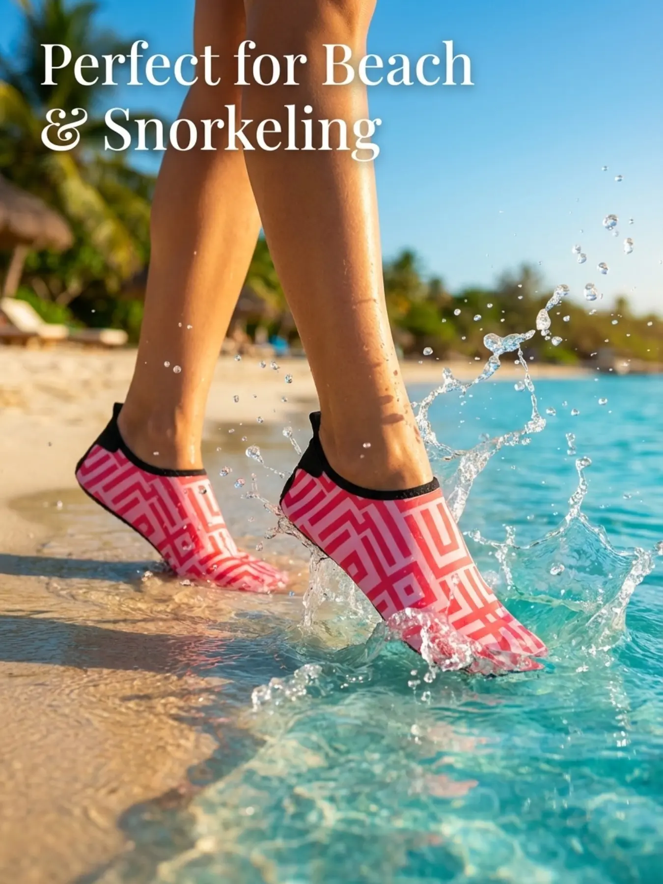 Printed non-slip barefoot close-fitting river-trapping shoes, Lightweight swim shoes, honeycomb texture, high-elastic breathable fabric, light barefoot feel, quick-drying drainage design, suitable for women and water sports enthusiasts