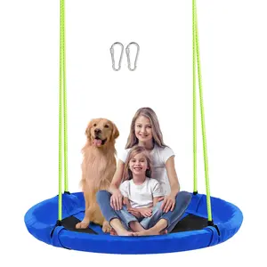 43" Saucer Tree Swing for Kids & Adults 700Lb Capacity Large Round Disc Swing for Backyard Indoor Outdoor Play Multicolor Safe for Children