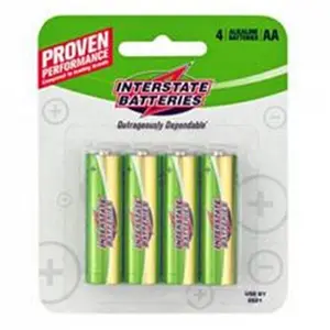 Interstate Batteries  1.5V Alkaline AA Batteries, Pack of 4
