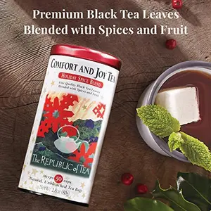 The Republic of Tea – Comfort and Joy Tea, Holiday Spice Blend, 50 Tea Bags, Naturally Caffeinated