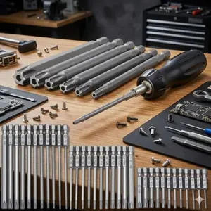 Professional Anti-Slip Screwdriver Bit Set, 1/4" Hex Shank, Multi-Size 11-12PCS with Phillips & Flat Head, 50/75/100mm Extensions, Rust-Resistant Tools for Repairs and Maintenance, Durable Precision Driver Bit Set, Industrial Tools