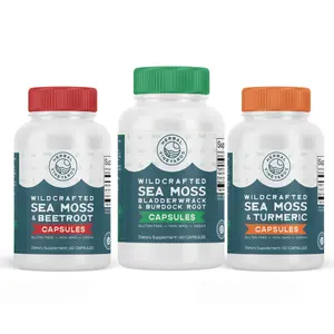 Herbal Vineyards Organic Irish Sea Moss Capsule Bundle with Beet Root, Turmeric, & Bladderwrack - Immune Boost, Digestive Support, Joint Vitality