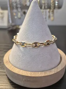 Xuping Zirconia Link Bracelet – 14K Gold Laminated