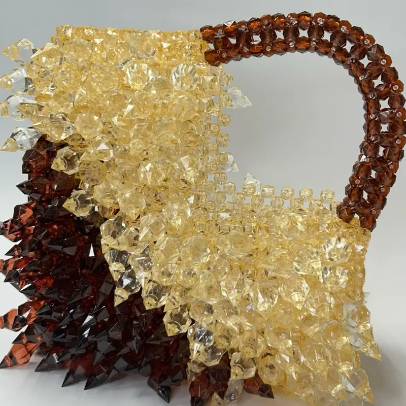 Woman's Heart-Shaped Spiky beaded handbag, Compact Size for Everyday essentials
