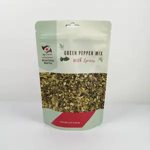 Layo Creations Green Pepper Mix with Spices 5 oz/Ayamase - Easy Healthy Tasty Stress-Free African Cooking - Fresh Green Bell Jalapeno Chili - No Additives