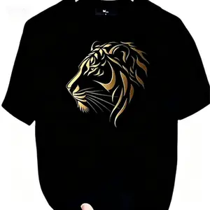 Tiger Short Sleeve T-shirt,Thick Cotton,Summer Holiday,Retro Fashion,printed Design,Loose,Couple Friendly,Half Sleeve,Tiger Tee