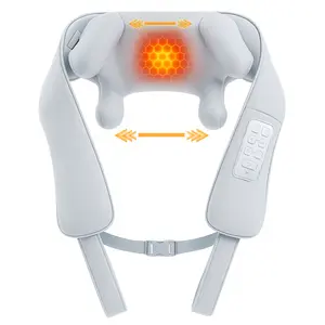 MASGRE U21 Gray Cordless Neck & Shoulder Massager with Heat – 6D Deep Tissue Massage, Adjustable Width & 6 Nodes – Fits Broad Shoulders – for Neck, Back, Traps – Gift for Men & Women