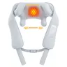 MASGRE U21 Gray Wireless Silicone Cordless Neck & Shoulder Massager with Heat - 6D Deep Tissue Massage, 6 Nodes, Adjustable Width, Handsfree - Fits Broad Shoulders, Relieves Daily Neck Stress, Portable - For Office Or Road Trips, Gift For Adults