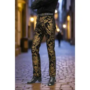 TAPESTRY PANTS - GOLD/BLACK