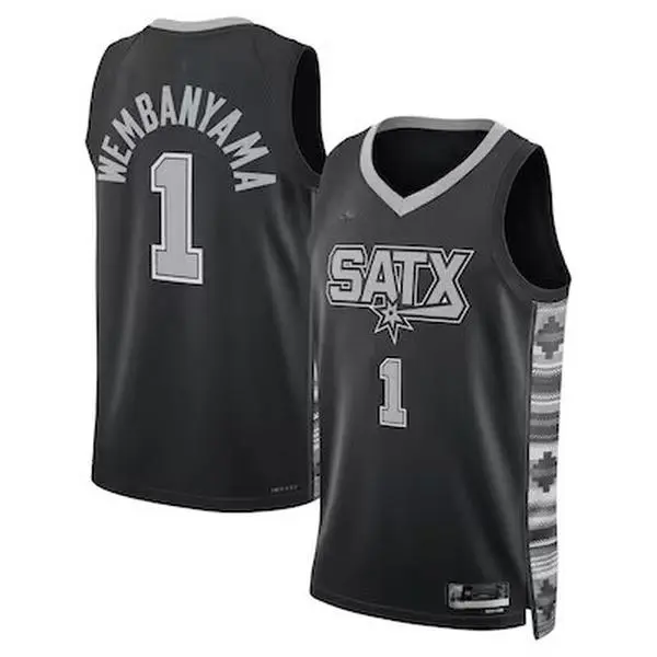 wembanyama #1 statement edition jersey full logo