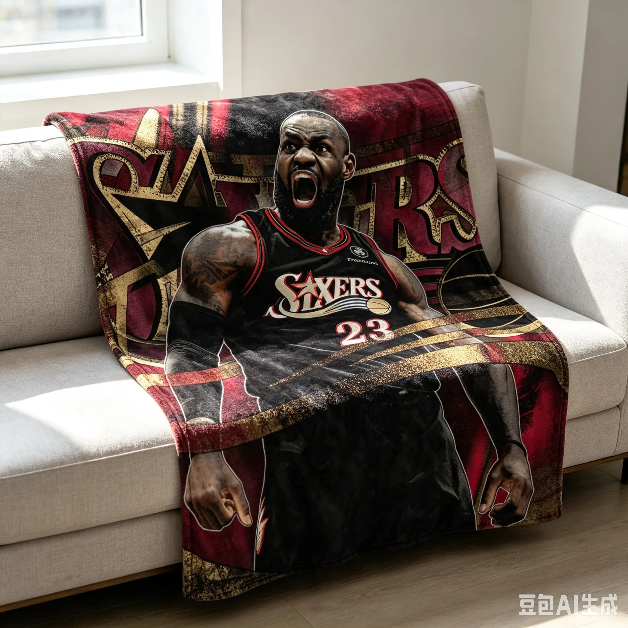 LeBron Sixers 23 Fleece Blanket Graphic Printed Luxury Flannel Throw for Bed Couch, Cozy Soft Sports Basketball Fan Gift Home Decor