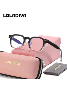 LOLADIVA 1 Piece Unisex Redefining Cool Full Frame Plano Glasses For Every Occasion Square Frame Plano Glasses