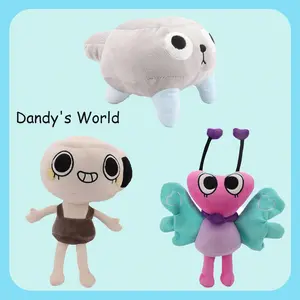 Cute Dandy’s World Shelly and Pebble Plush Toys Game Peripheral Finn Figure Doll Birthday Gifts Toys for Kids Room Decoration