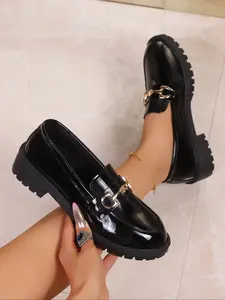 Women's new fashion thick-soled Flatform comfortable and soft loafers, essential for everyday casual stylish outfits. Simple, versatile, trendy slip-on thick-soled shoes, perfect for work, school, and commuting all year round, a must-have gift.