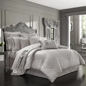 LaScala Silver 4-Piece Comforter Set By J Queen