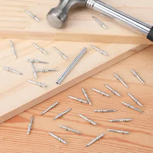 50/100 PCS Double-Headed Skirting Thread Seamless Nail,Non Marking,Seamless Baseboard Screws,Seamless Skirting Line Nail for Solid Wood Baseboard, Invisible Security Screws with Nail Specific Sleeve Tool.