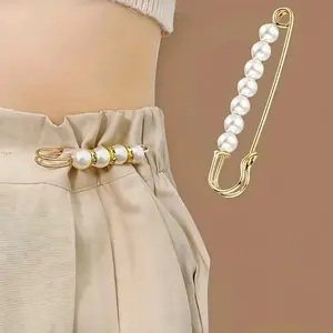 Elegant Plastic Faux Pearl Shawl Buckle, Multifunctional Belt Buckle, Safe Scarf Pin, Sweater Clip, Women's Fashion Accessory for All Seasons