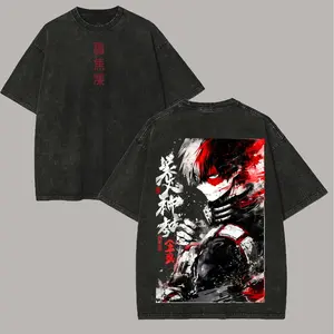 My Hero Academia Shoto Todoroki Printed Unisex Washed T-Shirt b20