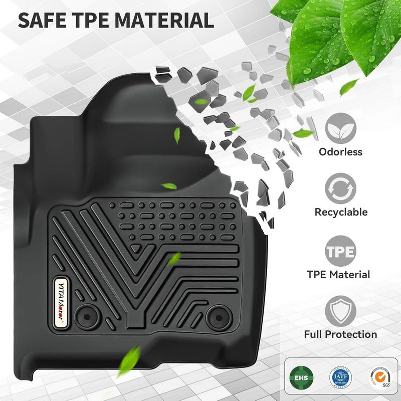 YITAMOTOR Floor Mats Fit for 2020-2025 Hyundai Palisade Bucket Seats 7 Passenger, Rear Trunk Mat with Backrest Mat Floor Mat Replacement fit for Palisade Accessories TPE All Weather Floor Mats, Black