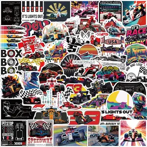 50 F1 Formula One Racing Stickers Decorative Notebook Luggage DIY Waterproof Decals, Universal Use, No Ca Prop 65 Warning