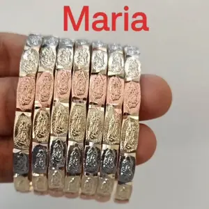 Semanario de la virgen maria de oro laminado 18k
