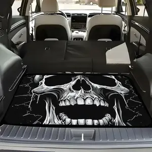 Skull Design Print Car Trunk Mat, Car Interior Accessory, Easy-Clean Rear Trunk Mat, Cargo Liner for Most Vehicles, Keep Your Car Clean & Organized
