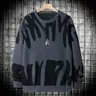 SAND SOUND Men's Classic Oversized Graphic Knitted Long-Sleeve Crew Neck Jacquard Pullover - Cozy, Loose-Fit Menswear for College Students, Warm & Casual with Free Movement