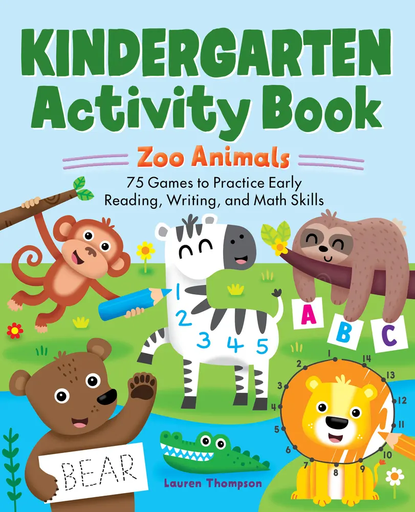 USED Book - Kindergarten Activity Book: Zoo Animals: 75 Games to Practice Early Reading, Writing, and Math Skills by Thompson, Lauren (Paperback) - english, Kindergarten Books