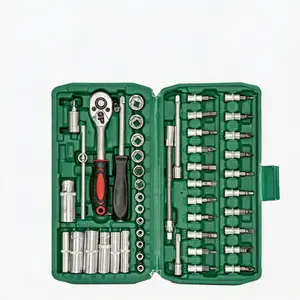 53-Piece Auto Repair Socket Tool Set, Chrome Vanadium Steel Kit with Ratchet Wrench, for Car Maintenance & Home Repairs