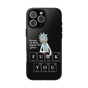 Funny Rick and Morty Theme, Tough Protective Cover, Durable, Unique Gift For iPhone 17 16 15 14 13 12 11 Pro Max Plus Mini