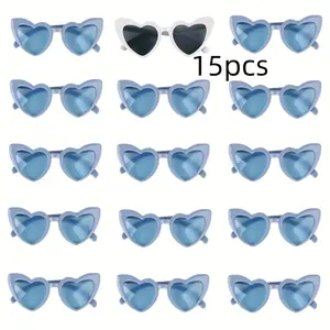 15pcs Fashion Heart-Shaped Frame Glasses, Trendy Valentine's Day Accessories, Perfect for Weddings, Birthdays, Parties, Graduations, Party Favor, Party Event Props