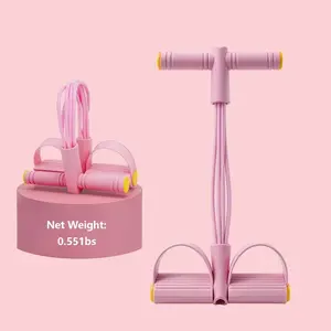 Upgraded 6-Tube Foot Pedal Resistance Band with Anti-Slip Handles, Natural Rubber Elastic Pull Rope, No Gym Full-Body Workout Gear, Tone Arms Legs Abs Lift Buttocks Yoga Fitness Gear, Great Gift for Fitness Enthusiasts