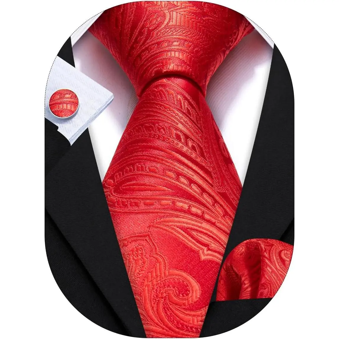 Ties for Men Paisley Silk Neckties Woven Floral Tie Sets Pocket Square Hanky Cufflinks Business Wedding