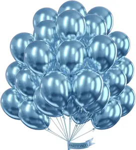 PartyWoo Metallic Blue Balloons, 50 pcs 12 Inch, Balloon Garland or Arch Decorations, Unisex, Birthday, Wedding