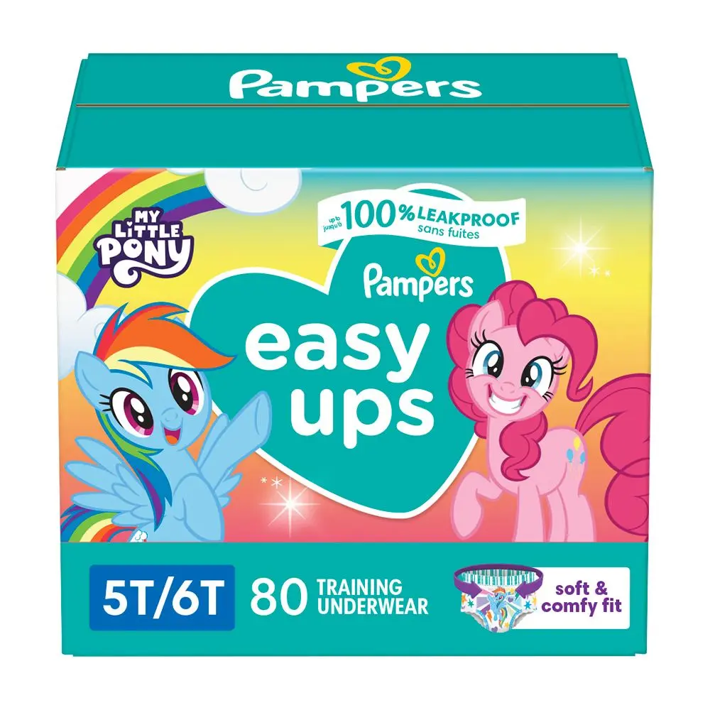 Easy Ups Girls' Disposable Training Underwear - 5T-6T - 80ct