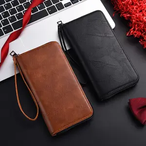 New Men's Long Zipper Wallet, Large Capacity Business Fashion Phone Purse Card Holder