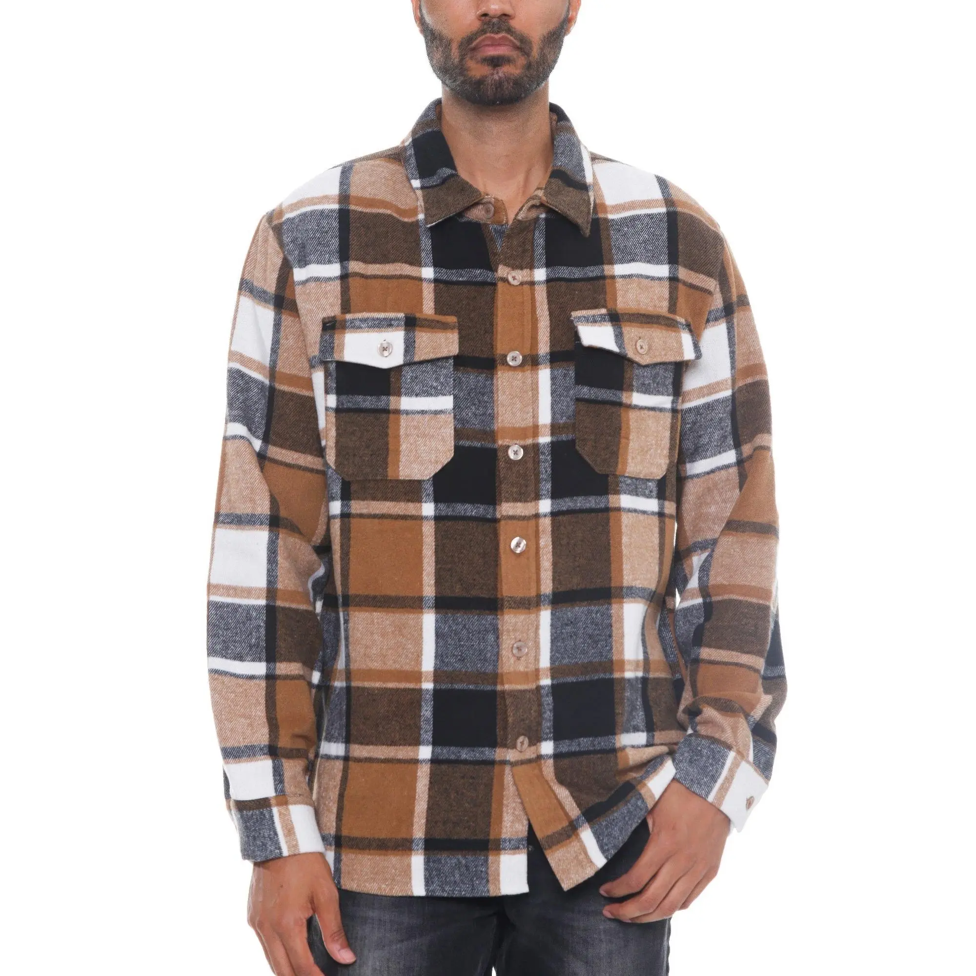 Mens Checkered Soft Flannel Shacket
