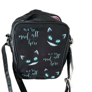 We’re All Mad Here Cat Handmade Crossbody Bag