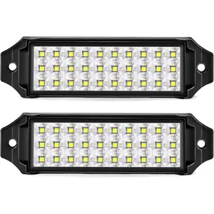 Flush Mount 2PCS 40W 6 Inch LED Pod Light Bar Off-Road Driving Fog Backup Reverse Lights for Truck ATV UTV Boat White
