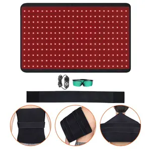 VEVOR Red Light Therapy for Body, 264 LEDs Light Therapy Pad with Controller, 10Hz Pulse, 5-30 Min Timer, 630nm Nano Red 660nm Red 850nm Light Therapy for Pain Relief, Skin Health