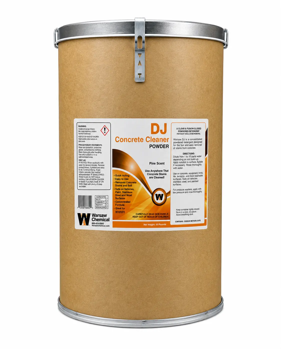 #DJ Concrete Floor Cleaner Orange Powder 50lb Drum
