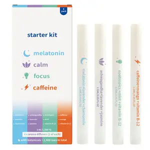 4-in-1 Nasal Inhaler Stick Mint Aroma Stick Kit - Melatonin, Calm,Caffeine, and Focus - Supports respiratory health & oral hygiene Natural Extracts